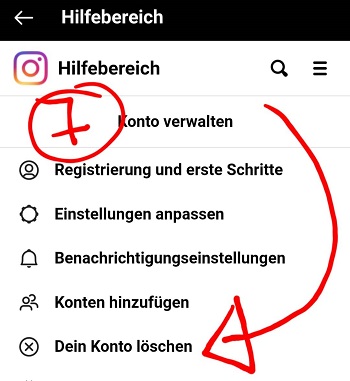 Instagram löschen Smartphone