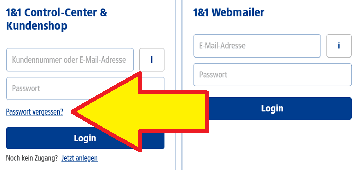 1und1 Passwort zurücksetzen Anleitung
