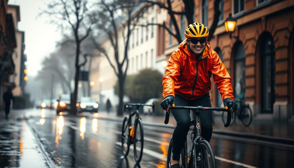 Radfahren im Regen