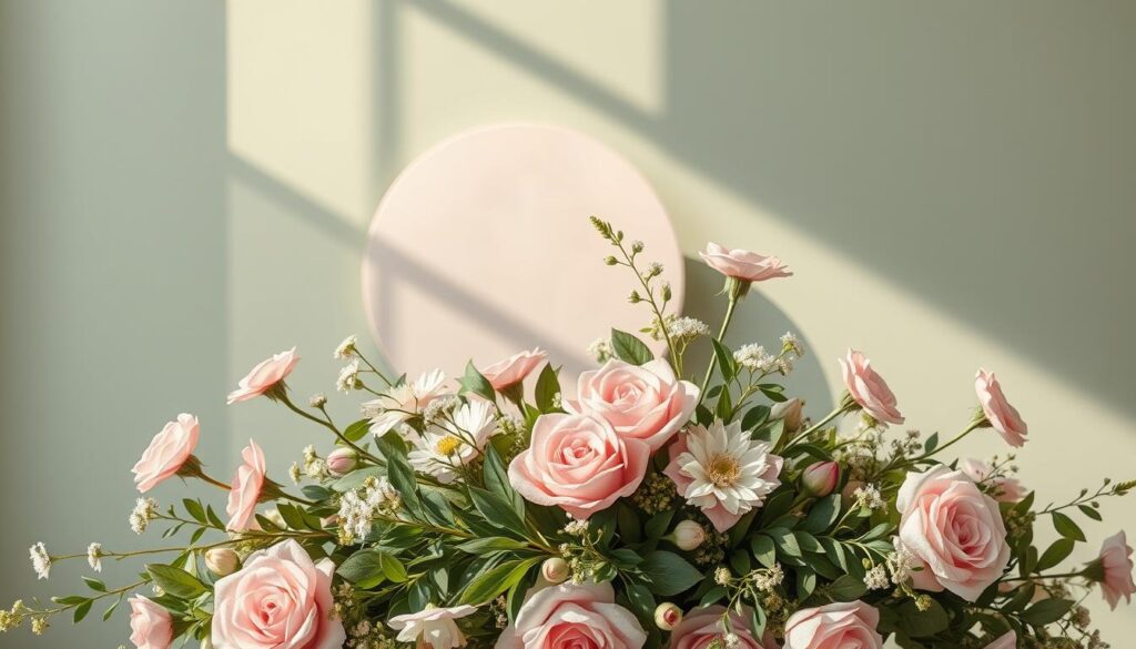 Farbkompositionen Salbeigrün Rosa Grau
