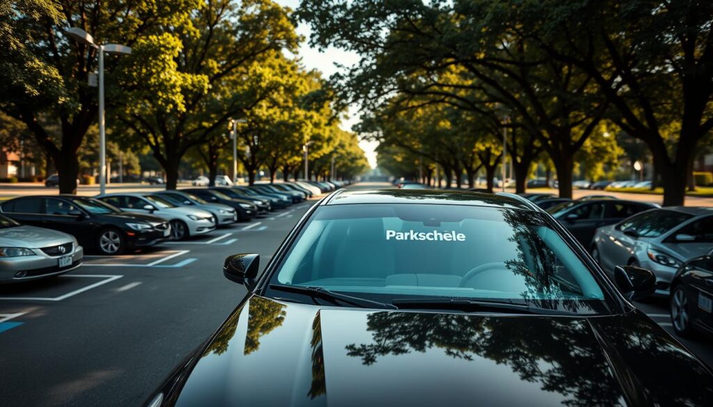 Parkscheibe Supermarktparkplatz