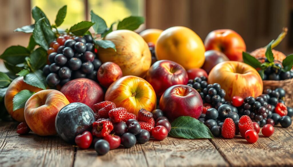 Saisonales Obst für Obstkuchen