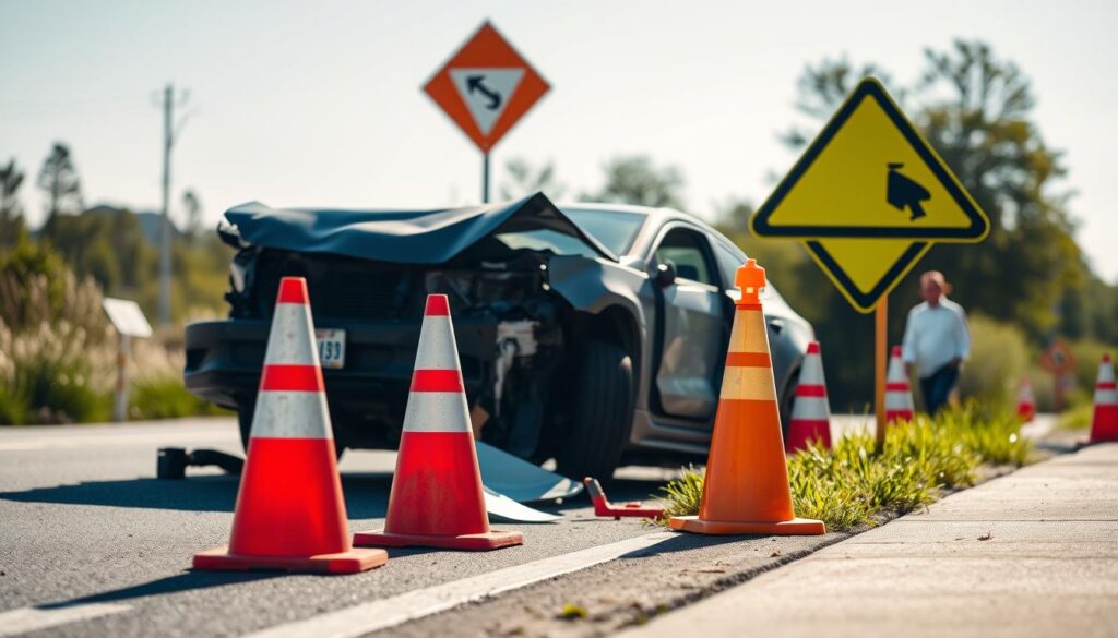 Unfallstelle absichern Unfallstelle absichern