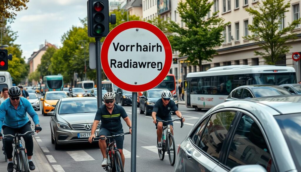Welches Verhalten ist richtig – ich muss den Radfahrer durchfahren lassen