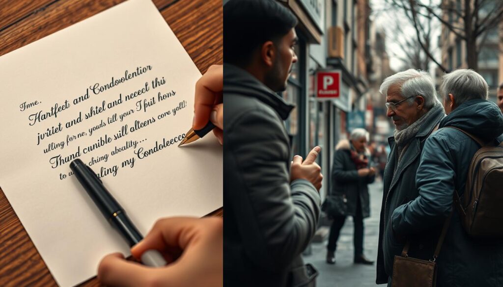 schriftlich vs. mündlich Beileidsbekundungen